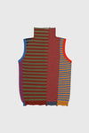 YANYAN KNITS 2025 Fall/Winter Collection: Stand-up Collar Vest (YYK-YYW25-1631-PS) - Color Block Design